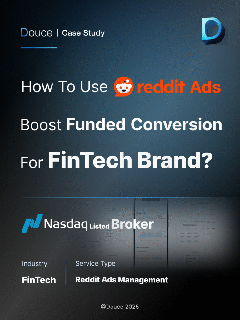 Douce Reddit Ads Case Study for Nasdaq Listed Broker: Community-driven growth results. | Douce